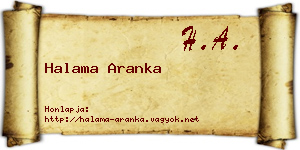 Halama Aranka névjegykártya